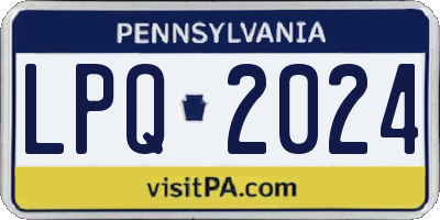 PA license plate LPQ2024
