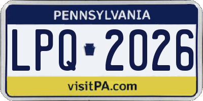 PA license plate LPQ2026