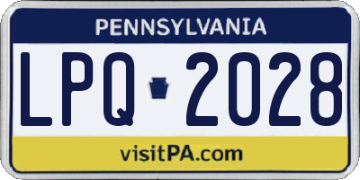 PA license plate LPQ2028