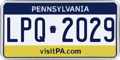 PA license plate LPQ2029