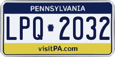 PA license plate LPQ2032