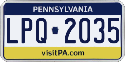 PA license plate LPQ2035