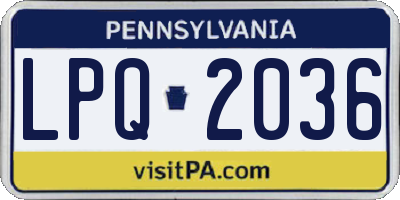 PA license plate LPQ2036