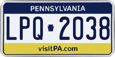 PA license plate LPQ2038
