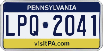PA license plate LPQ2041
