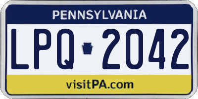 PA license plate LPQ2042