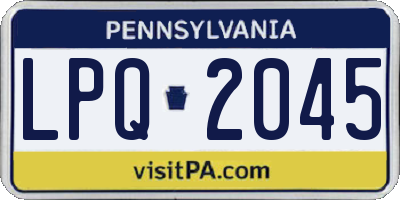 PA license plate LPQ2045