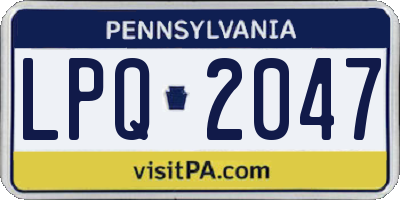 PA license plate LPQ2047