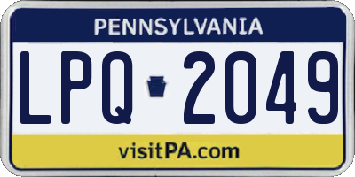 PA license plate LPQ2049
