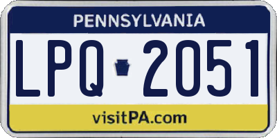 PA license plate LPQ2051