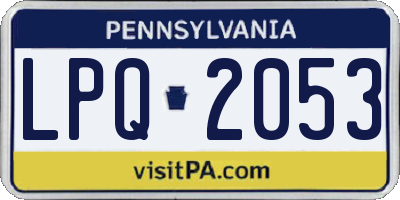 PA license plate LPQ2053