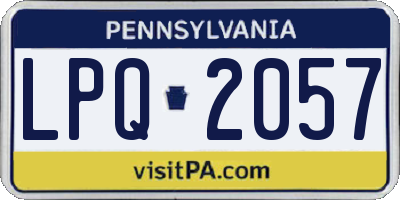 PA license plate LPQ2057