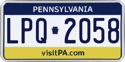 PA license plate LPQ2058