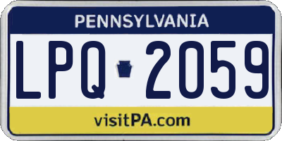 PA license plate LPQ2059