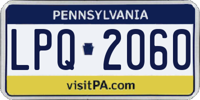 PA license plate LPQ2060