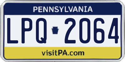 PA license plate LPQ2064