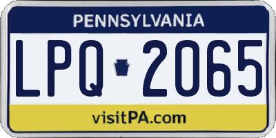 PA license plate LPQ2065