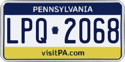PA license plate LPQ2068
