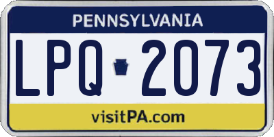 PA license plate LPQ2073