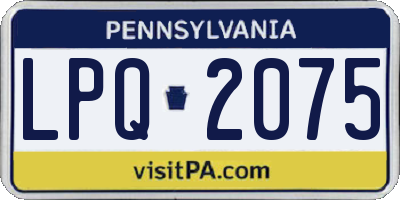 PA license plate LPQ2075