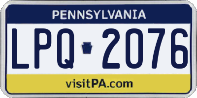 PA license plate LPQ2076