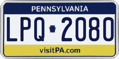 PA license plate LPQ2080