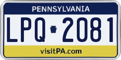 PA license plate LPQ2081
