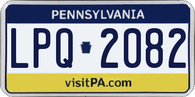 PA license plate LPQ2082