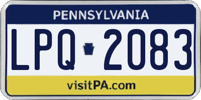 PA license plate LPQ2083
