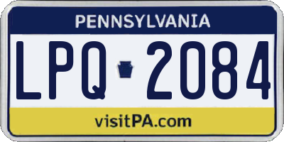 PA license plate LPQ2084