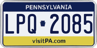 PA license plate LPQ2085