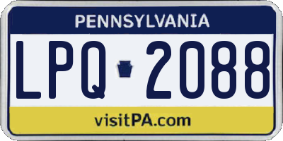 PA license plate LPQ2088
