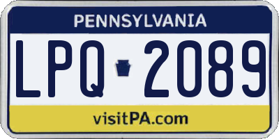 PA license plate LPQ2089