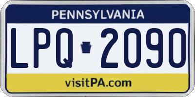 PA license plate LPQ2090