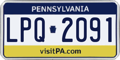 PA license plate LPQ2091