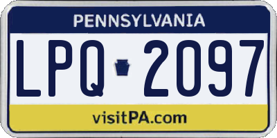 PA license plate LPQ2097