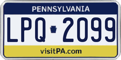 PA license plate LPQ2099