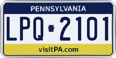 PA license plate LPQ2101