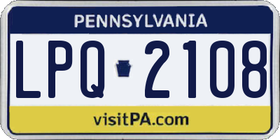 PA license plate LPQ2108