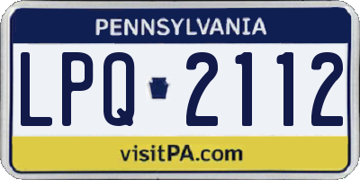 PA license plate LPQ2112