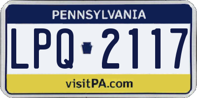 PA license plate LPQ2117