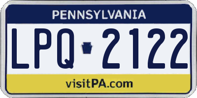 PA license plate LPQ2122