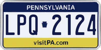 PA license plate LPQ2124