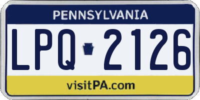 PA license plate LPQ2126