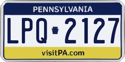 PA license plate LPQ2127
