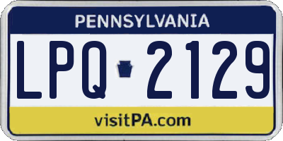 PA license plate LPQ2129