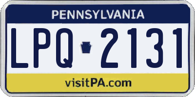 PA license plate LPQ2131