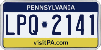 PA license plate LPQ2141