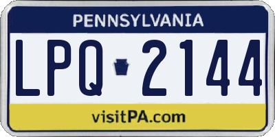 PA license plate LPQ2144