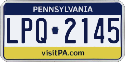 PA license plate LPQ2145